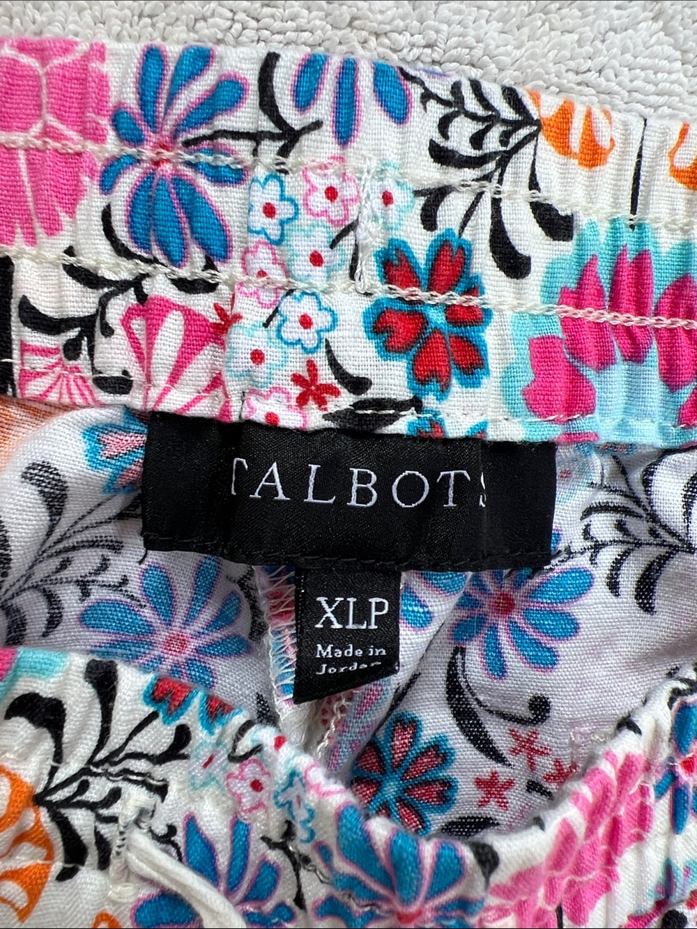 Talbots Pink Multi Floral Drawstring Athletic Shorts - Picture 2 of 2